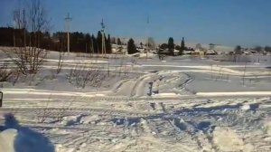 Покатушки на самодельных снегоходах!