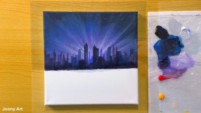 Cityscape Painting / Acrylic Painting For Beginners / STEP By STEP #208 / 도시풍경 아크릴화