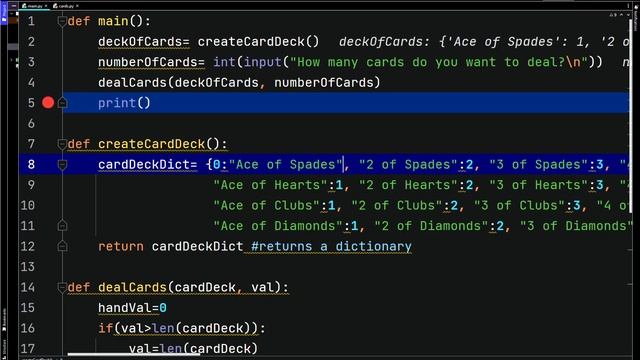 Python Dictionaries - Deck Of Cards Dictionary Problem - Dictionaries Part 9 смотреть онлайн