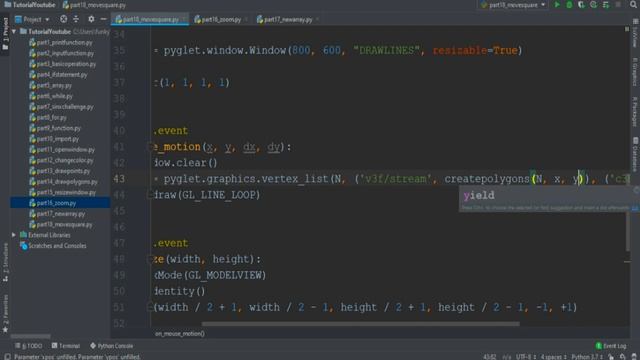 Python tutorial 2019 #18 MOVE POLYGONS WITH PYGLET! смотреть онлайн