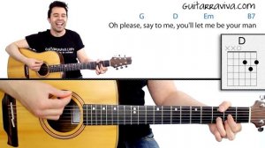 como Tocar I Want To Hold Your Hand - THE BEATLES guitarra acordes tutorial facil principiantes