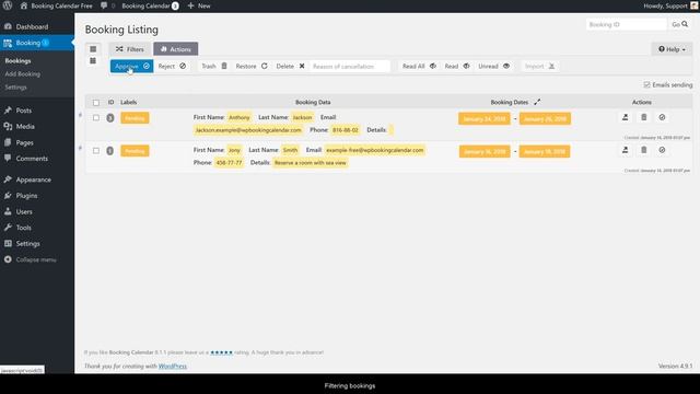 Booking Calendar - WordPress plugin смотреть онлайн