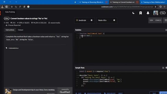 Convert boolean values to strings 'Yes' or 'No'. problem Solving JavaScript (31) بالعربي смотреть онлайн