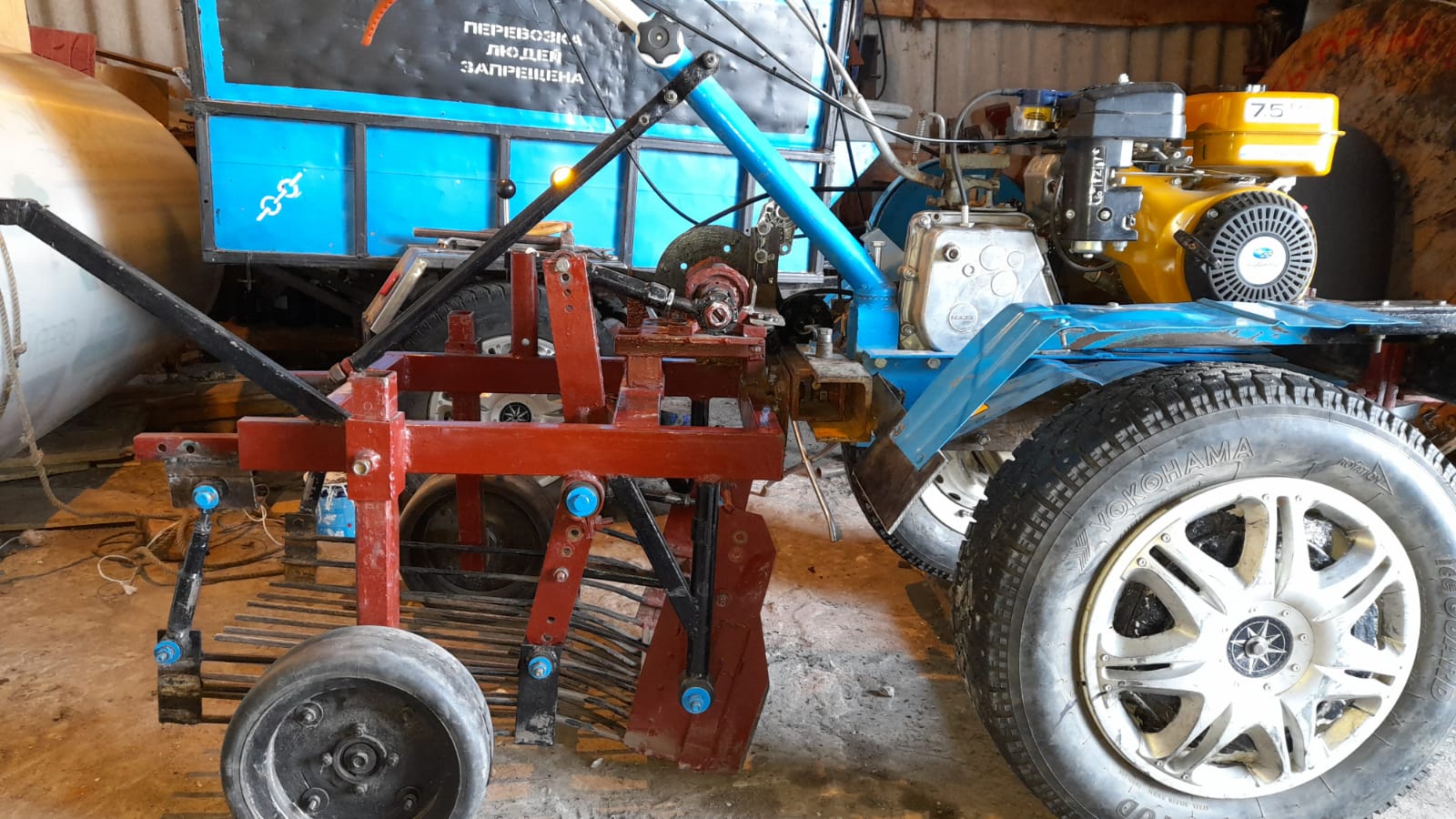 Испытание грохотной КАРТОФЕЛЕКОПАЛКИ после доработки, устранил сильную вибрацию