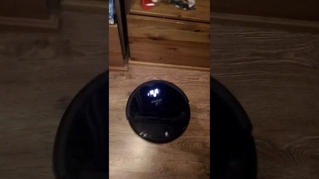 Panda Clever X1 на ламинате собирает мусор.