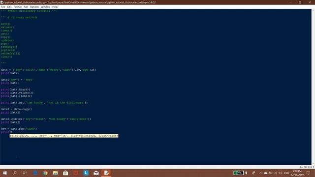 Python Tutorial: Dictionaries смотреть онлайн