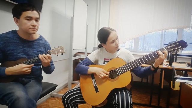 Гитара и укулеле "На горе то-калина" русская народная песня смотреть онлайн