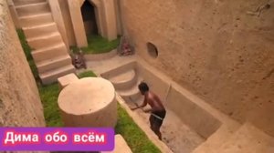 Как построить дом в лесу с бассейном из глины и дерева