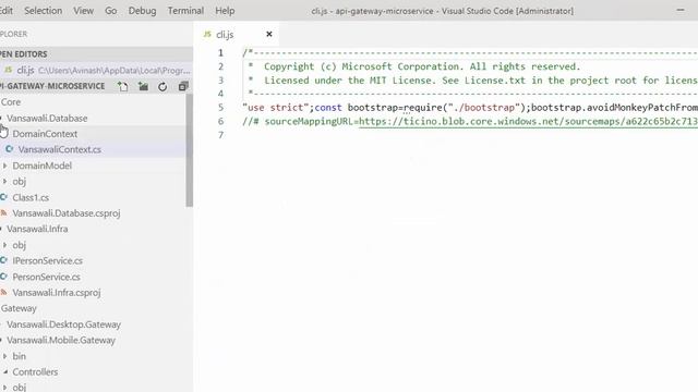 Create microservice .Net core, API gateway Ocelot using command prompt and visual studio code смотреть онлайн