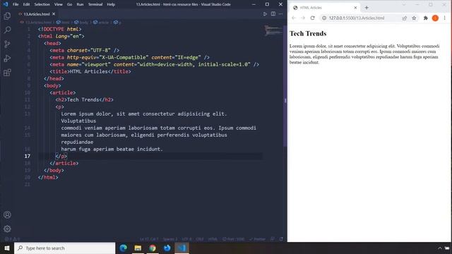 HTML-CSS Tutorial Lesson 13: HTML Articles смотреть онлайн