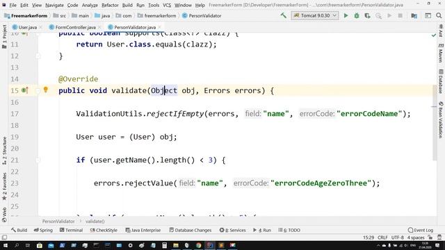 Validation by Using Spring’s Validator Interface смотреть онлайн