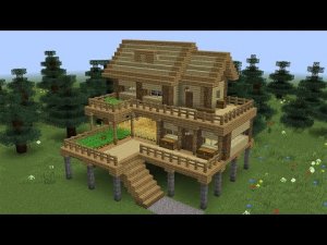 Майнкрафт - Как построить высокий дом для выживания. Minecraft