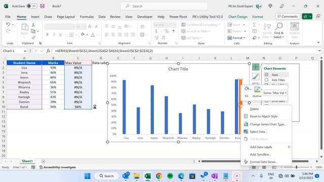 Dynamically Highlight Topper Student on the Chart in Excel смотреть онлайн