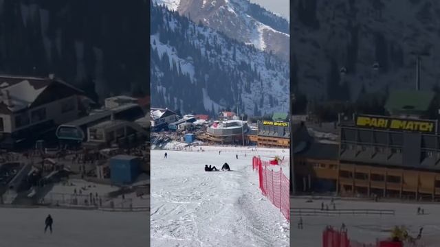 Ski resort Shymbulak. Mountains. Almaty. Алматы. Горнолыжный курорт Шымбулак. Алматы. Наши горы смотреть онлайн