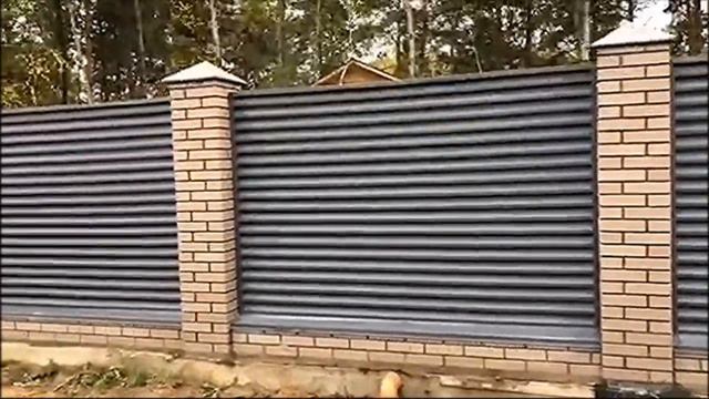 Монтаж забор-жалюзи (еврожалюзи) RAL 7024 графит бархат смотреть онлайн