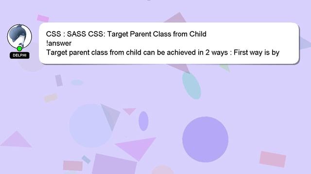 CSS : SASS CSS: Target Parent Class from Child смотреть онлайн
