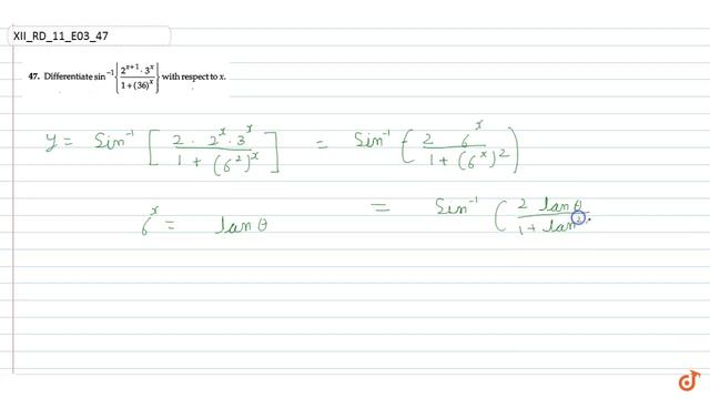 Differentiate `sin^(-1){(2^(x+1). 3^x)/(1+(36)^x)}\"w i t hr e s p e c tt o\"xdot` смотреть онлайн