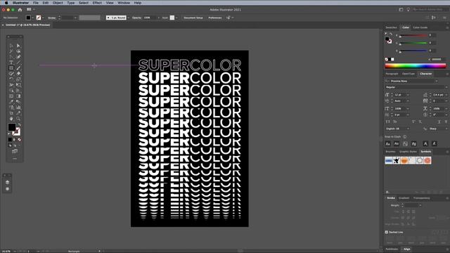 How to Create a Colourful Stacked Text Effect (Illustrator & Photoshop Tutorial) смотреть онлайн