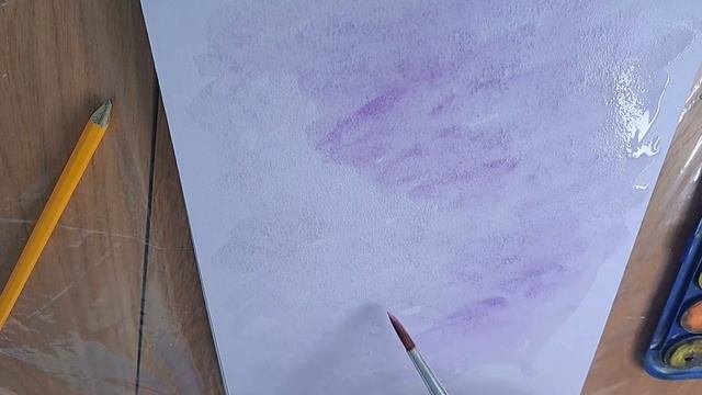 Рисуем Лаванду для детей акварель. част 1 смотреть онлайн