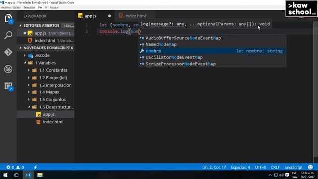 6. Curso de javascript: Novedades de Ecmascript 6(ES6) - Desestructuración(destructuring assignment смотреть онлайн
