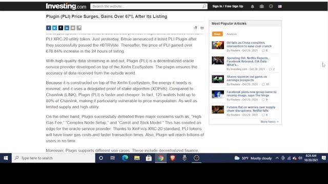 PLUGIN (PLI) - SECURE & SCALABLE BLOCKCHAIN-AGNOSTIC ORACLES POWERED BY XINFIN