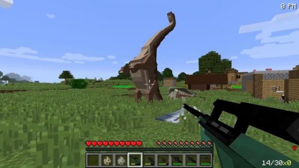 Minecraft DANGEROUS DINOSAUR STEPS LEADING TO AN UNDERGROUND HOUSE MOD / SCARY MOBS ! Minecraft Mod