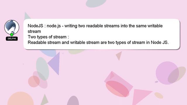NodeJS : node.js - writing two readable streams into the same writable stream смотреть онлайн