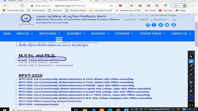 RAJUVAS Pre-P.G. & Ph.D. 2020-21 Admit Card Released | How To Download смотреть онлайн