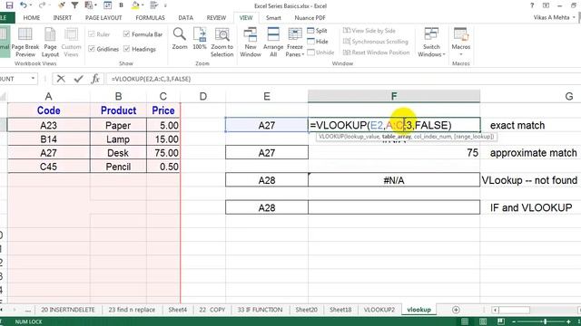 HOW TO USE VLOOKUP IN EXCEL [BASICS TO ADVANCED] 5 6 DEL : EXCEL 2016 TUTORIALS : PART 35 смотреть онлайн