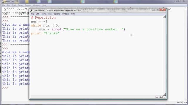 Repetition with while in Python смотреть онлайн