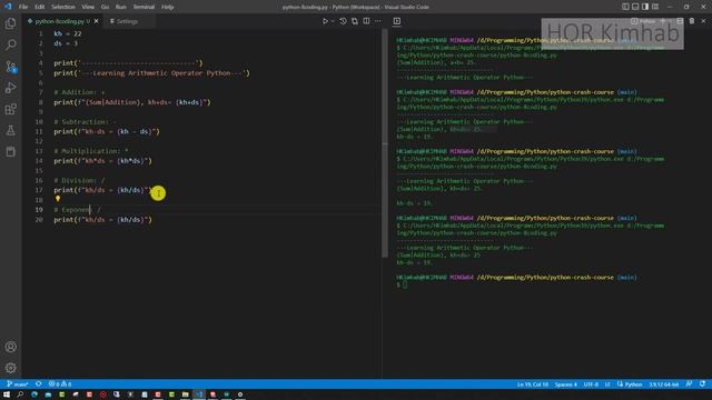 18. Arithmetic operators - Python Operator - Khmer HKimhab смотреть онлайн