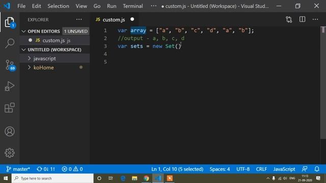 Remove duplicate value from array || New set method in javascript || Javascript || Javascript Cours смотреть онлайн