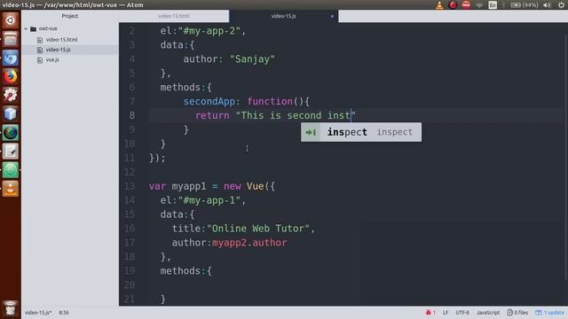 VueJs 2 Tutorial for beginners in HINDI | ENGLISH (#15) Concept of Multiple VueJS Instances смотреть онлайн
