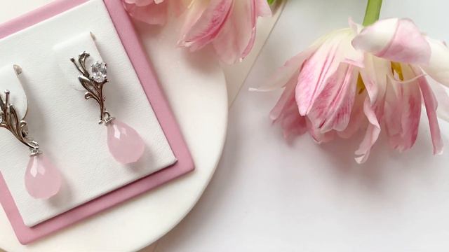 Серьги ручной работы с халцедоном, 925 пр. смотреть онлайн