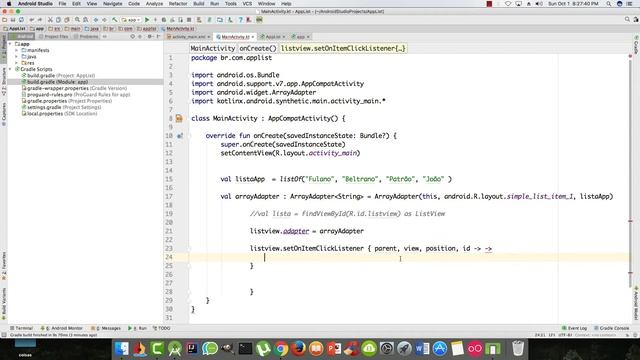 Curso kotlin - aula 04 - ListView - webschool.io смотреть онлайн
