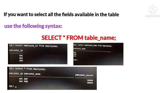 SQL SELECT Statement AND || SQL DESC statement (describe table) смотреть онлайн
