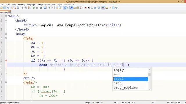 Use of Comparison operators (Learn PHP and MySqli in Urdu Complete)| Part 40 of 120 смотреть онлайн