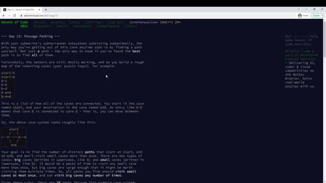 Advent of Code 2021 - Day 12 смотреть онлайн