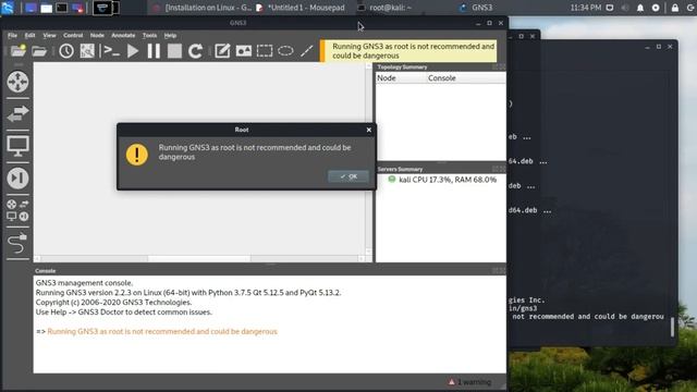GNS3+KALI LINUX 2019.4 x64 смотреть онлайн
