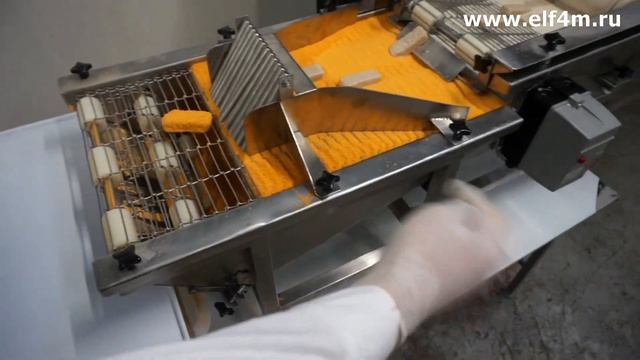 Котлетный автомат + аппарат панировки для производства котлет. Форма "Рыбные палочки". смотреть онлайн