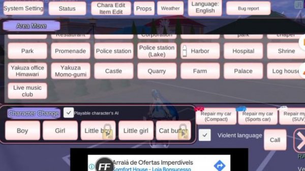 como tirar policia, e como deixar a arma rosa+e como quebrar os predios e a casas|Sakura school smt