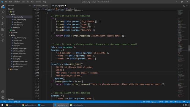 API PHP #035 ATUALIZAÇÃO DOS DADOS DO CLIENTE NA API смотреть онлайн