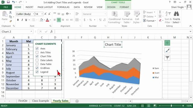 Microsoft Office Excel 2013 Tutorial: Adding Chart Titles and Legends | K Alliance смотреть онлайн