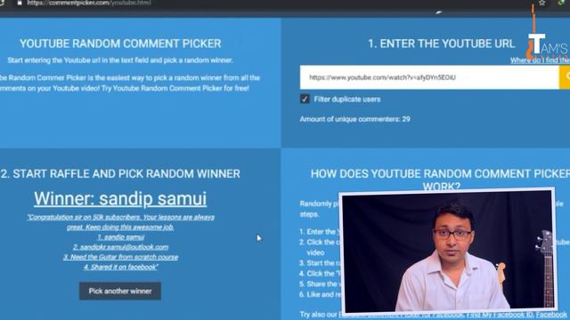 50k Subscriber Giveaway Result - Tamsguitar