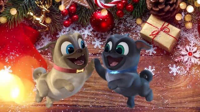 Дружные мопсы мультик песня (новогодняя песенка) Puppy Dog Pals на русском
