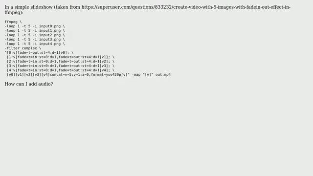 How to add audio input in FFMPEG? смотреть онлайн