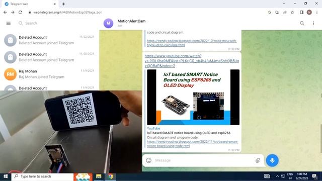 QR code scanner by ESP32 CAM and telegram app смотреть онлайн