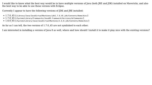 Apple: How should I manage different version of Java (JRE and JDK) on Mavericks? смотреть онлайн