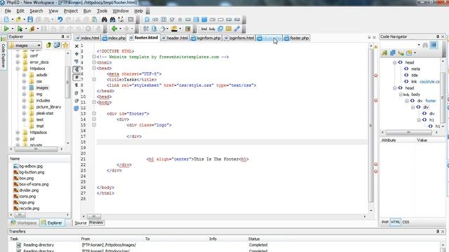 FTP: Header and Footer. смотреть онлайн