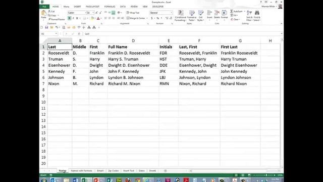 Flash Fill in Excel 2013 смотреть онлайн